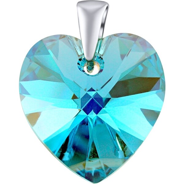 Ligot Strieborný prívesok - modré srdce CRYSTALLIZED (TM) - Swarovski 46719526