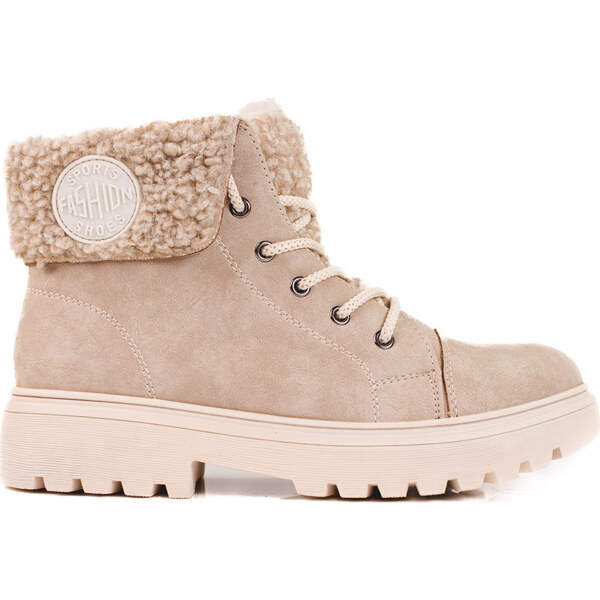 Goodin Dámske béžové traperky s kožúškom GD-TL41BE 61532774