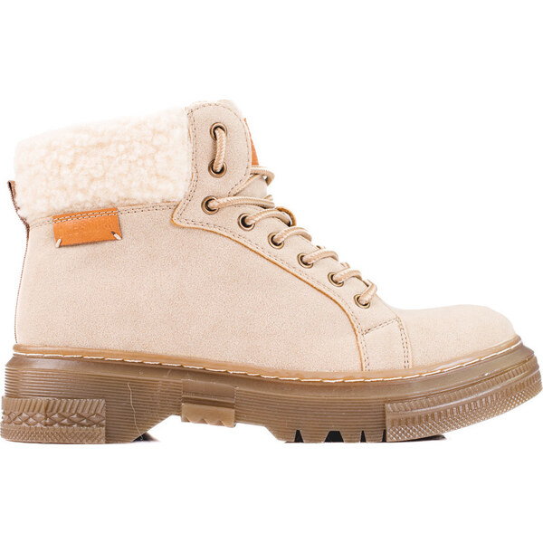 Goodin Béžové dámske členkové topánky s kožušinou GD-TL33BE 36066240