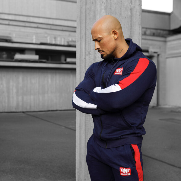 Mikina s kapucňou a zipsom Iron Aesthetics Tricolora, navy 36371717