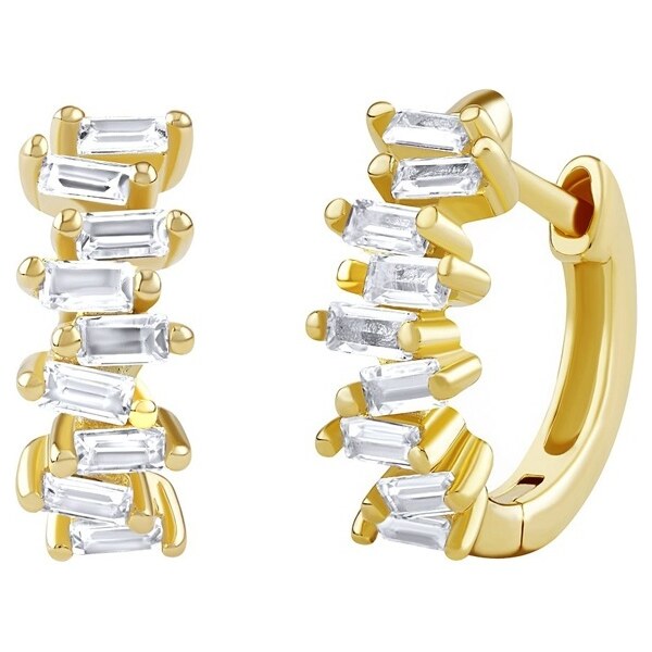 Silvego Strieborné/pozlátené náušnice kruhy Bernie s Brilliance 66585452