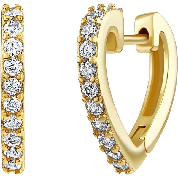 Silvego Strieborné/pozlátené náušnice Evelina v tvare srdca s čírymi 66595099