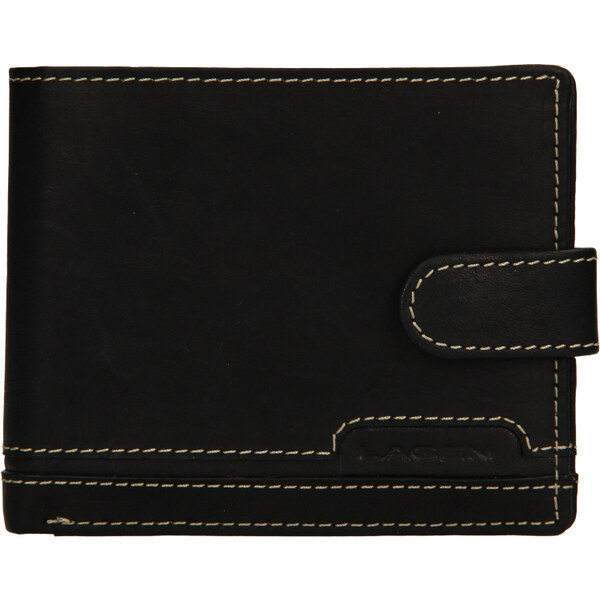 Pánska kožená peňaženka LAGEN 2004 - ČIERNA - BLK 36122544