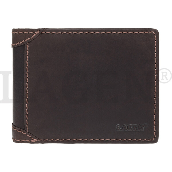 Pánska kožená peňaženka LAGEN 511461 - HNEDÁ - BRN 36122548