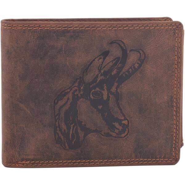 Pánska kožená peňaženka MERCUCIO svetlohnedá embos kamzík 2911908 60313126