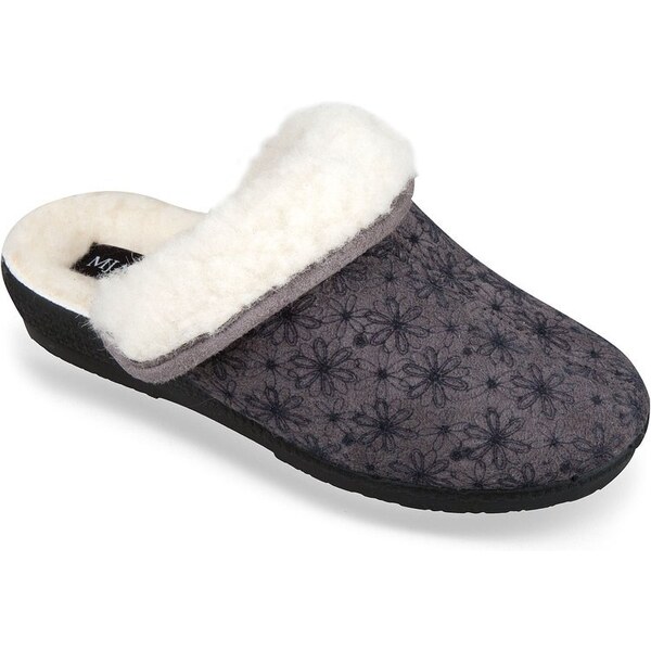 Dámske zimné papuče Mjartan- šedé kvietky 36129296