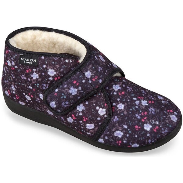 Mjartan Dámske celé uzavreté papuče na suchý zips - kvietky LA88 60453619
