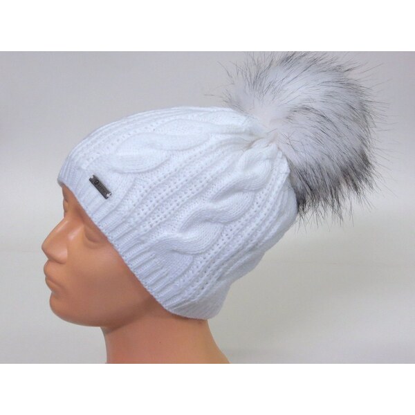 Achti Dámska čiapka s kožušinkou biela 36129934