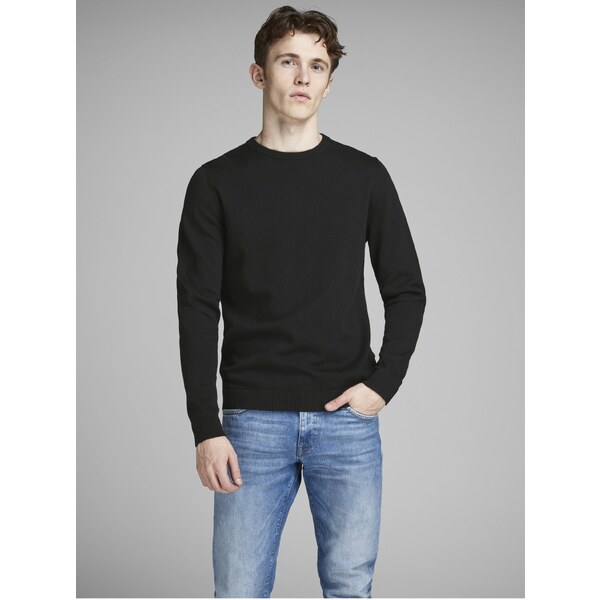 Čierny basic sveter Jack & Jones Basic 66817229