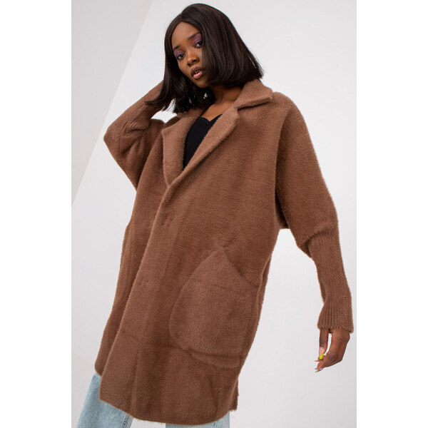 Glara Jednofarebný kabát s vlnou 36318328