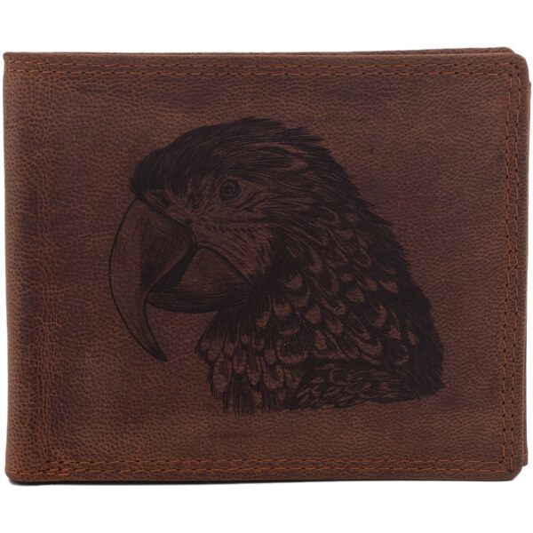 Pánska kožená peňaženka MERCUCIO svetlohnedá vzor 16 papagáj 2911908 36148096