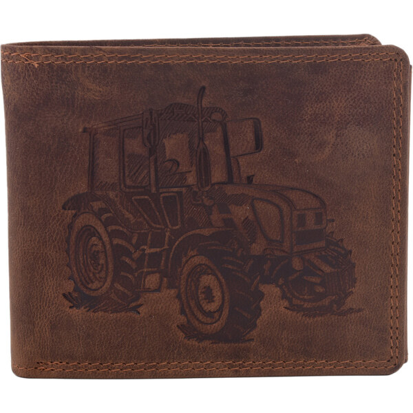 Pánska kožená peňaženka MERCUCIO svetlohnedá embos traktor 2911908 60313141