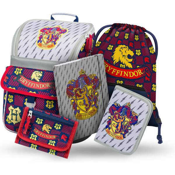 BAAGL SET 5 Zippy Harry Potter Nebelvír: aktovka, penál, sáček, desky, 62195785