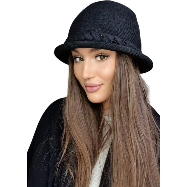 Kamea Čierny luxusný dámsky zimný klobúk Farida, Farba čierna 36165782