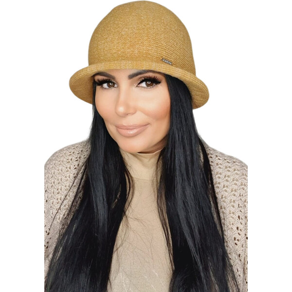 Kamea Horčicový luxusný dámsky zimný klobúk Munira, Farba horčicová 36165778