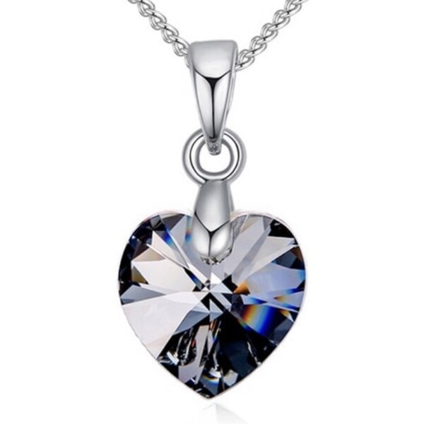 Glory Náhrdelník krištáľové srdiečko black diamond 168 36190517