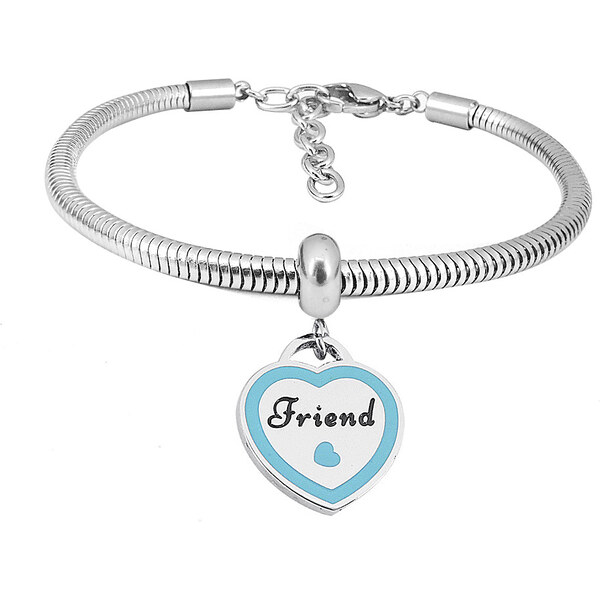 Lindas Jewelry Náramok BFF Blue Heart Chirurgická oceľ INR150 36207926