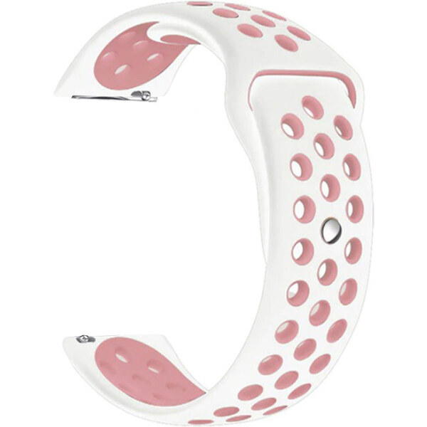 Madvell Športový silikónový remienok biela s ružovou 20mm 44954723