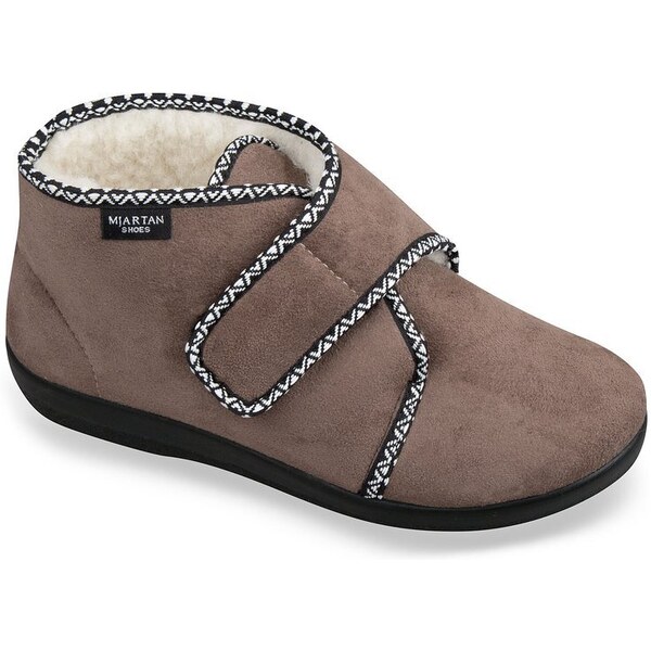 Mjartan Dámske celé uzavreté zateplené papuče na suchý zips - X07 66981114