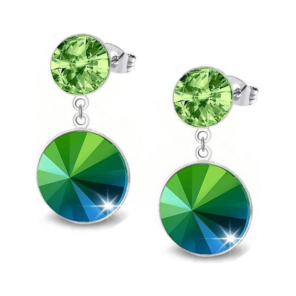 SWAROVSKI Elements Swarovski e. zelené náušnice Full Moon see3720 36216541