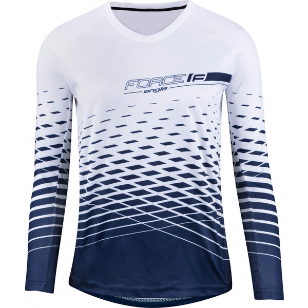 FORCE dres MTB ANGLE dámsky dlhý rukáv, bielo-modrý 36059261