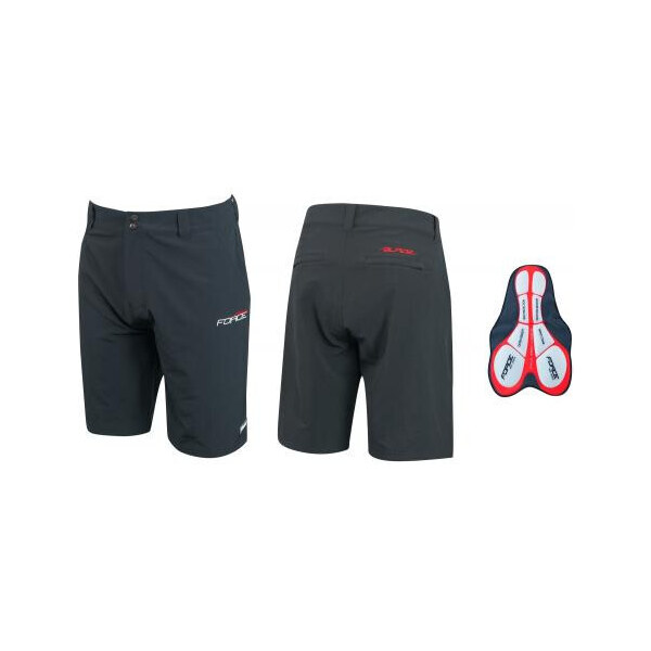FORCE kraťasy BLADE MTB s odnímateľnou vložkou, čierne 36059374