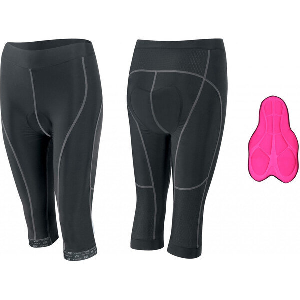 Force lady bike kraťasy 3/4 do pásu s vložkou, dámske, čierne 36059387