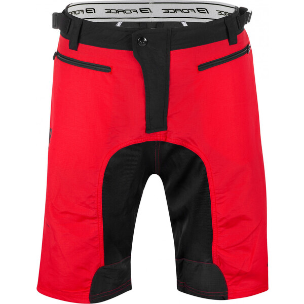 FORCE kraťasy MTB-11 s odnímateľnou vložkou, červené 36059388