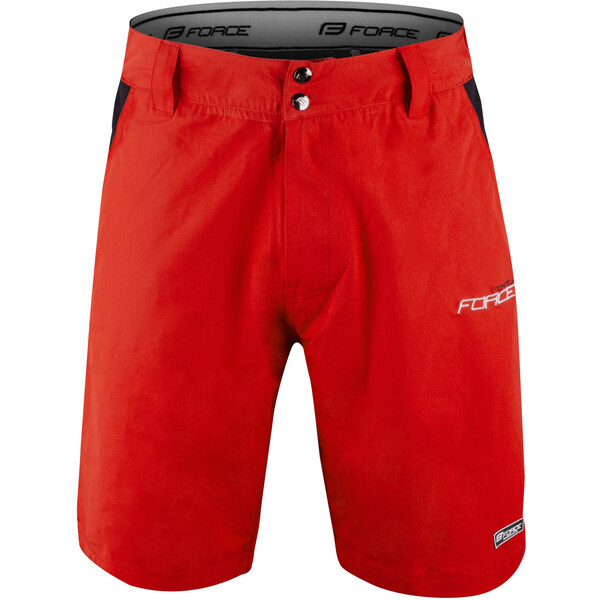 FORCE nohavice krátke BLADE MTB s odnímateľnou vložkou, červené veľ.: 36059407