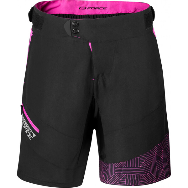 Force nohavice storm krátke s odnímateľnou vložkou, dámske, čierno 36059419