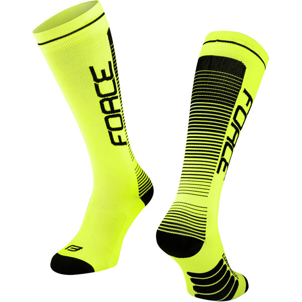 FORCE ponožky COMPRESS, fluo-čierne 36061689