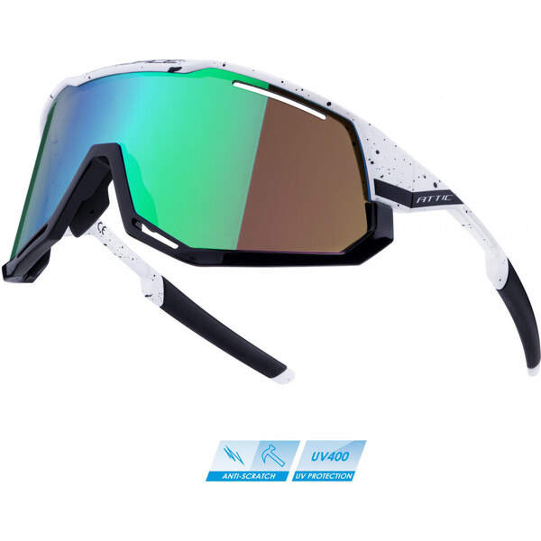 FORCE okuliare ATTIC bielo-čierne, zelené zrkadlové sklá 60928419