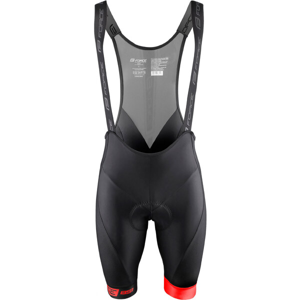 FORCE kraťasy B51 s trakmi a vložkou, čierno-červené 60928427