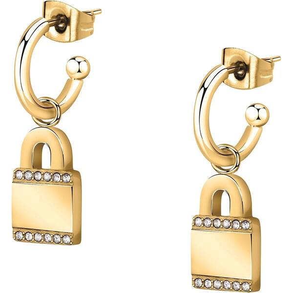 Morellato Pozlátené kruhové náušnice Visiace zámky 2v1 Mascotte SAVL09 66588924