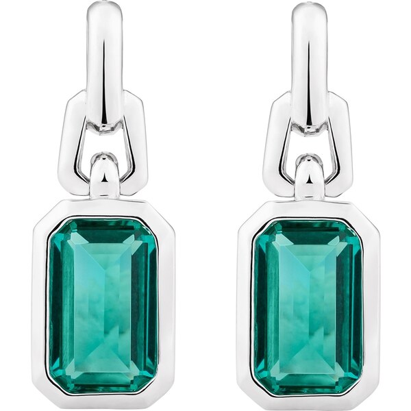 Preciosa Blyštivé náušnice so zelenými kubickými zirkónmi Preciosa 66584927