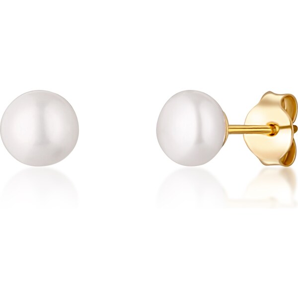 JwL Luxury Pearls Žlto pozlátené náušnice s pravými riečnymi perlami 66583913
