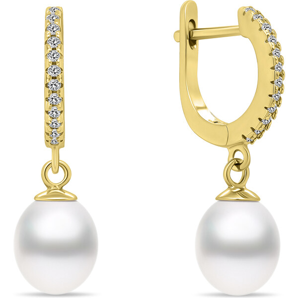 Brilio Silver Pôvabné pozlátené náušnice s perlami EA650Y 66595935