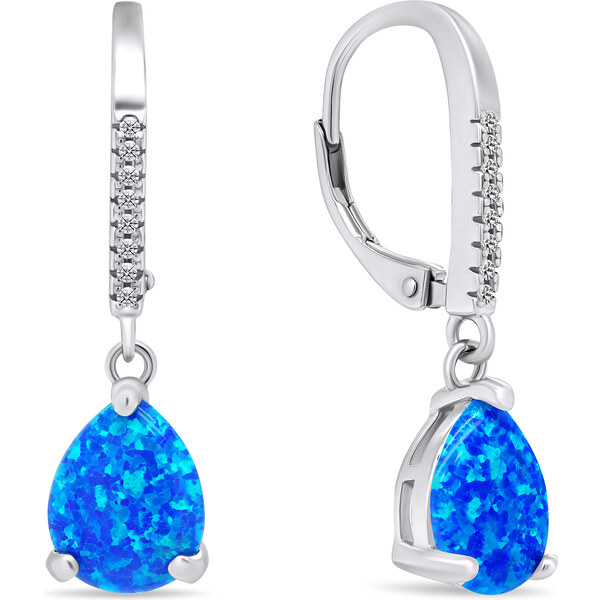 Brilio Silver Slušivé strieborné náušnice so syntetickými opálmi 66614651