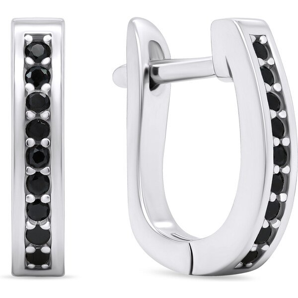 Brilio Silver Krásne strieborné náušnice s čiernymi zirkónmi EA679WBC 66579033