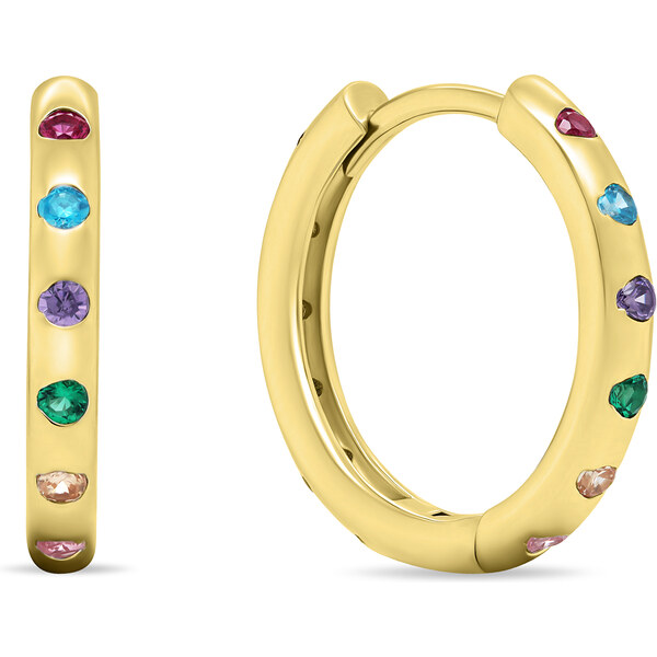 Brilio Silver Trblietavé kruhové náušnice so zirkónmi EA686YRBW 66592186