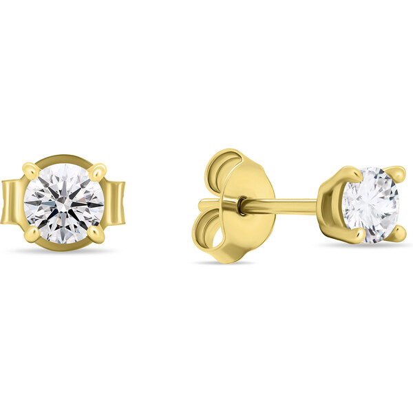 Brilio Silver Pozlátené kôstkové náušnice s čírymi zirkónmi EA580/1/2 66587496