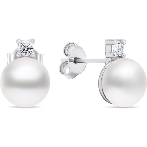 Brilio Silver Elegantné strieborné náušnice s pravými perlami EA597W 66614612