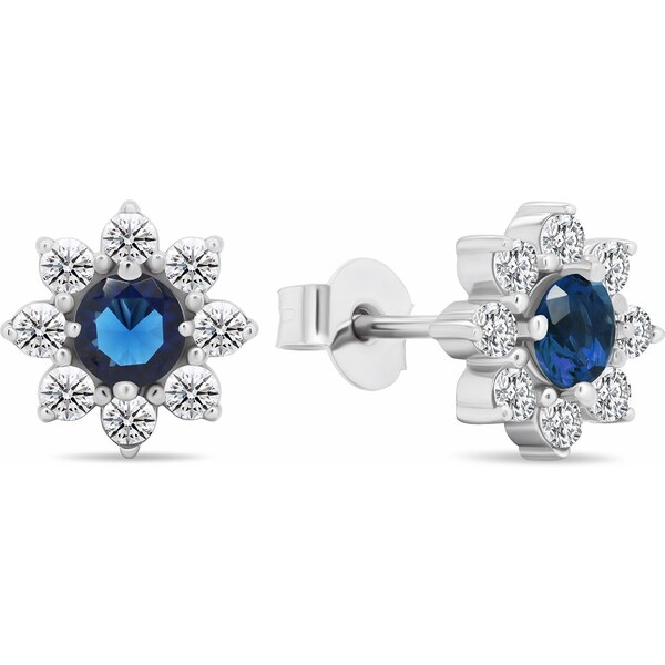 Brilio Silver Slušivé strieborné náušnice so zirkónmi Kytičky EA577WB 66615778