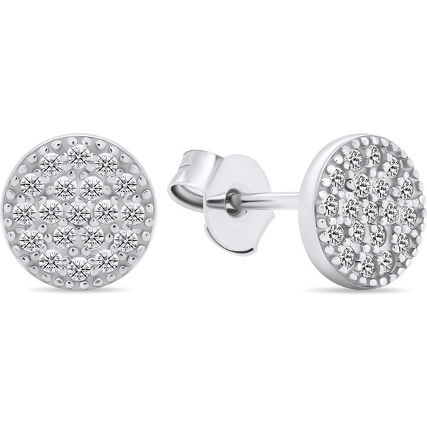 Brilio Silver Elegantné strieborné náušnice kôstky so zirkónmi EA570W 66582514