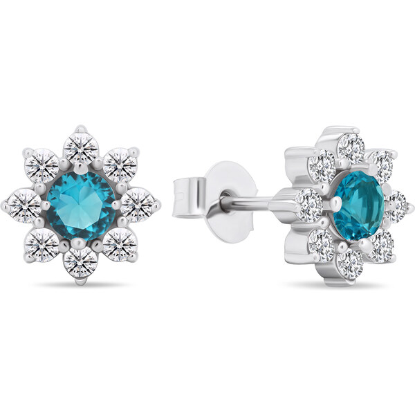 Brilio Silver Slušivé strieborné náušnice so zirkónmi Kytičky EA577WAQ 66614573