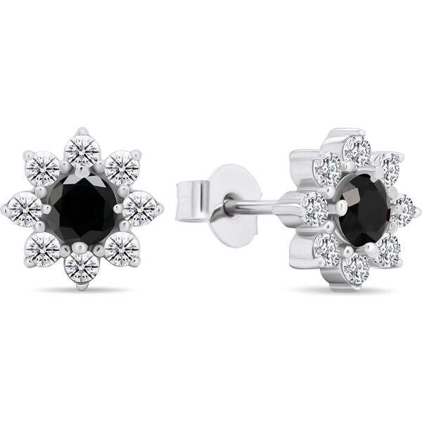 Brilio Silver Slušivé strieborné náušnice so zirkónmi Kytičky EA577WBC 66592904