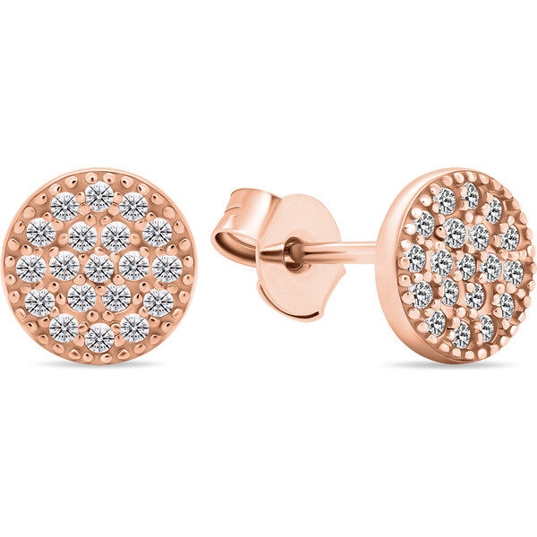 Brilio Silver Elegantné bronzové náušnice kôstky so zirkónmi EA570R 66584574