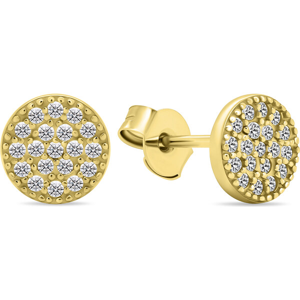 Brilio Silver Elegantné pozlátené náušnice s kubickými zirkónmi EA570Y 66589986