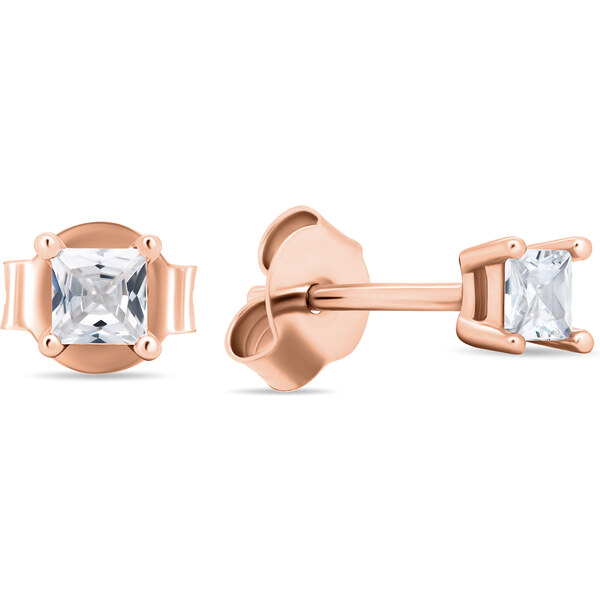 Brilio Silver Trblietavé bronzové náušnice kôstky so zirkónmi EA617R 66586190