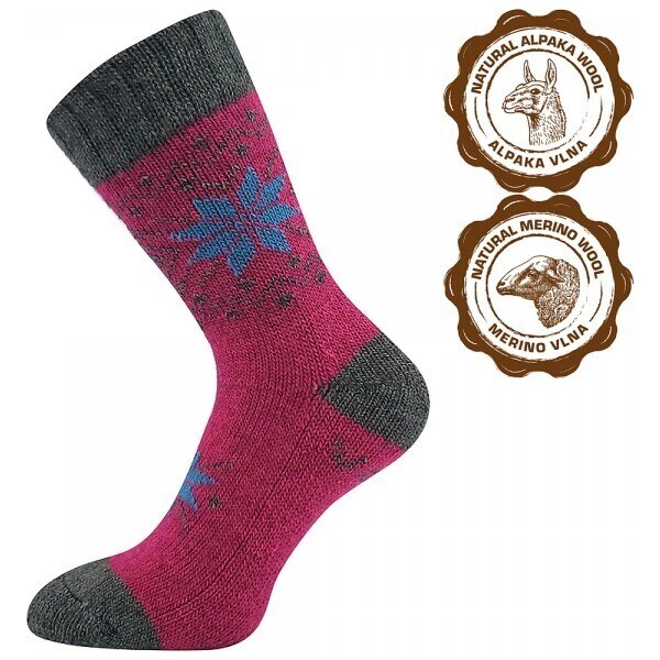 ALTA vlnené extra hrejivé ponožky so striebrom VoXX Tm. sivá / Fuchsia 36289579
